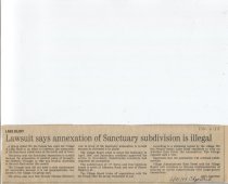 Lawsuit Says Sanctuary Annexation is Illegal